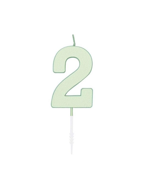 Globos Cake candle 4.5cm Pastel Mint no. 2