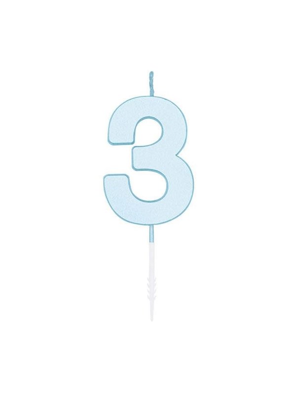 Globos Cake candle 4.5cm Pastel Blue no. 3