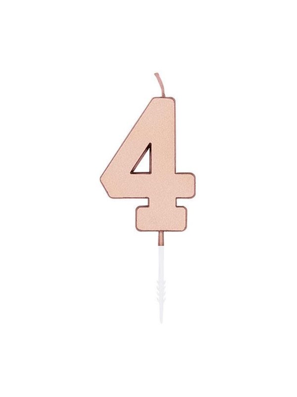 Globos Cake Candle 4.5cm Metallic Rose Gold no. 4