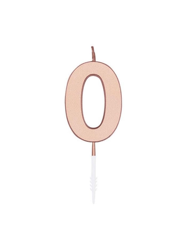 Globos Cake Candle 4.5cm Metallic Rose Gold no. 0
