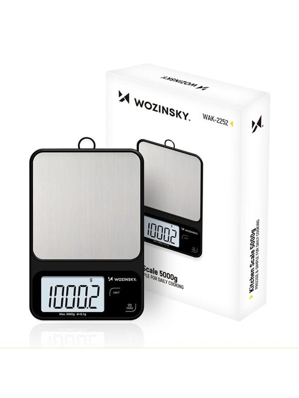 Wozinsky Køkkenvægt WAK-2252 kitchen scale accurate with large LCD display up to 5 kg - black