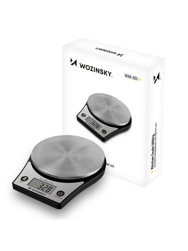 Wozinsky Køkkenvægt WAK-651 Kitchen Scale with LCD Display up to 5 kg - Black