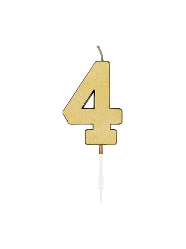 Globos Cake Candle 4.5cm Metallic Gold no. 4
