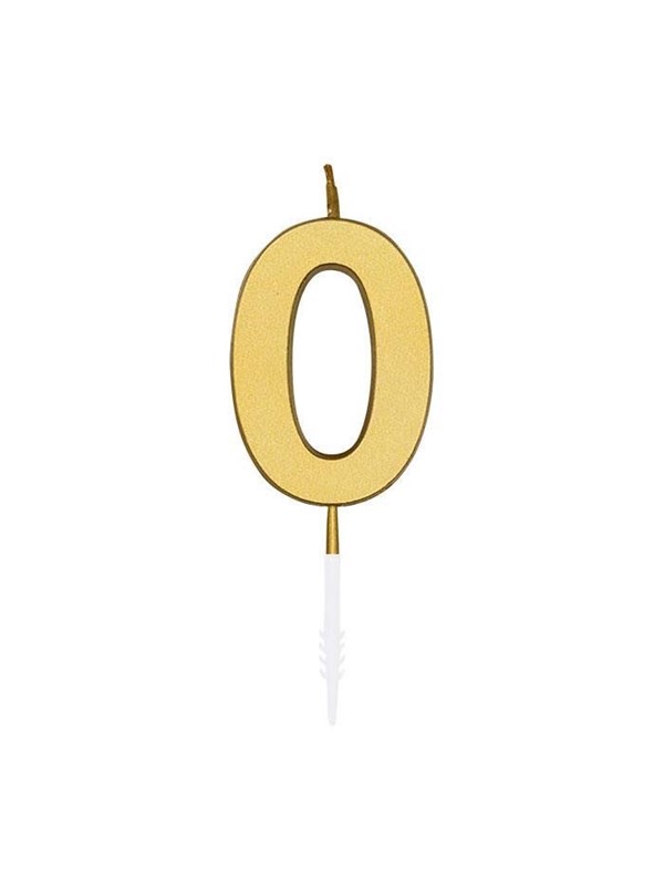 Globos Cake Candle 4.5cm Metallic Gold no. 0