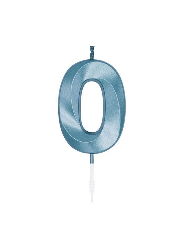 Globos Cake Candle 6cm Metallic Light Blue no. 0