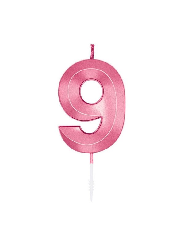 Globos Cake Candle 6cm Metallic Light Pink no. 9