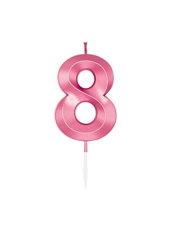 Globos Cake Candle 6cm Metallic Light Pink no. 8