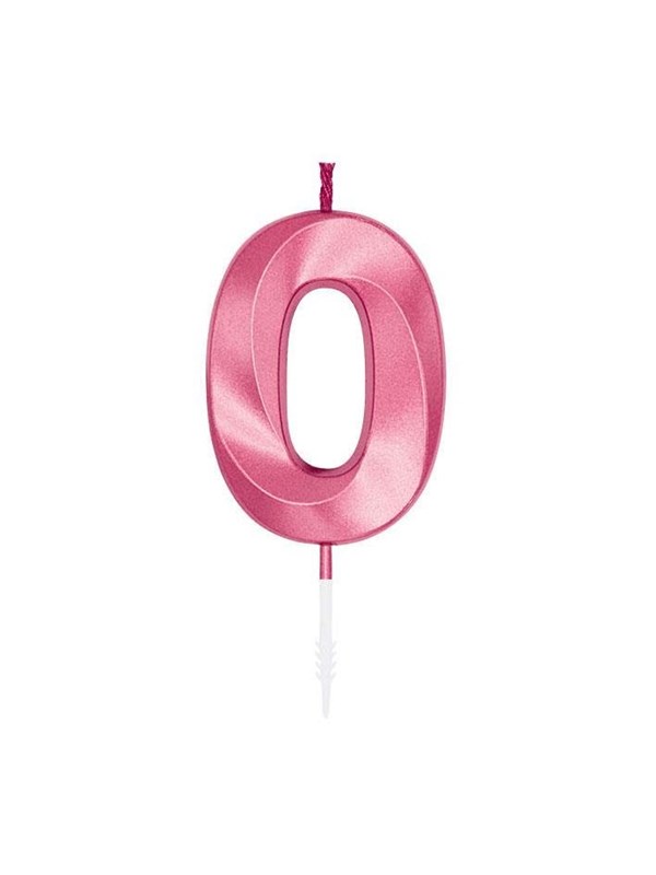 Globos Cake Candle 6cm Metallic Light Pink no. 0