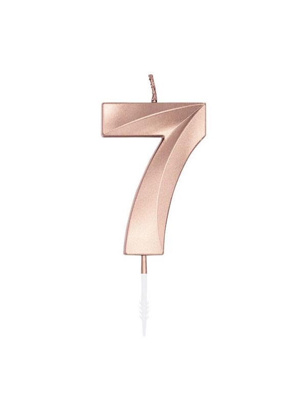 Globos Cake Candle 6cm Metallic Rose Gold no. 7