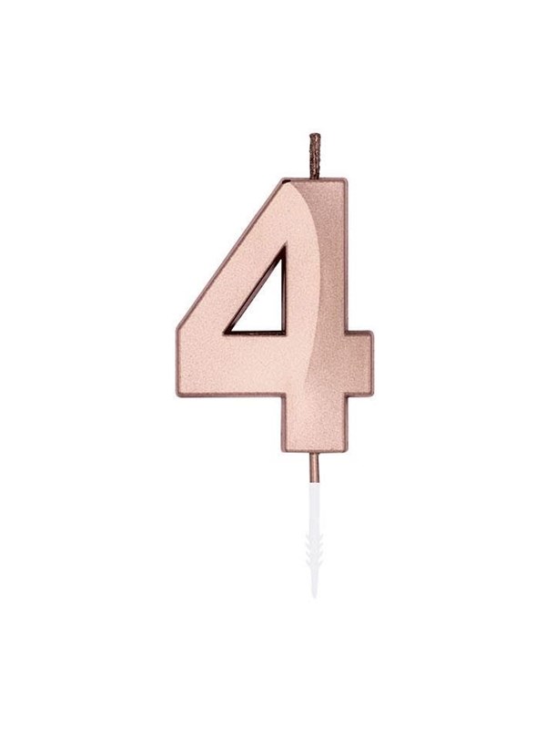 Globos Cake Candle 6cm Metallic Rose Gold no. 4
