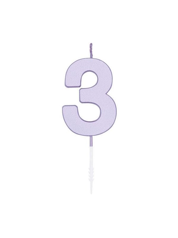 Globos Cake candle 4.5cm Pastel Lilac no. 3