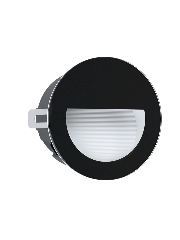 EGLO ARACENA UDE INDBYG VÆG Ø125 2,5W 300LM 4000K IP65 SORT billede