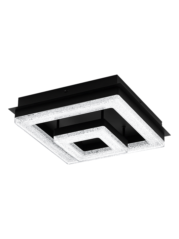 EGLO FRADELO 1 LOFT 240X240 SORT/KRYSTAL