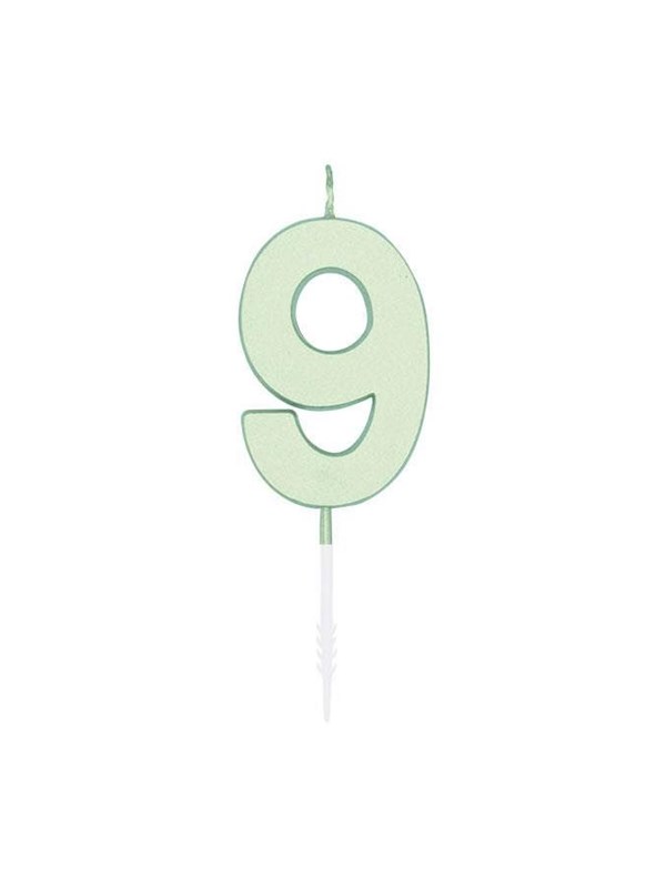 Globos Cake candle 4.5cm Pastel Mint no. 9