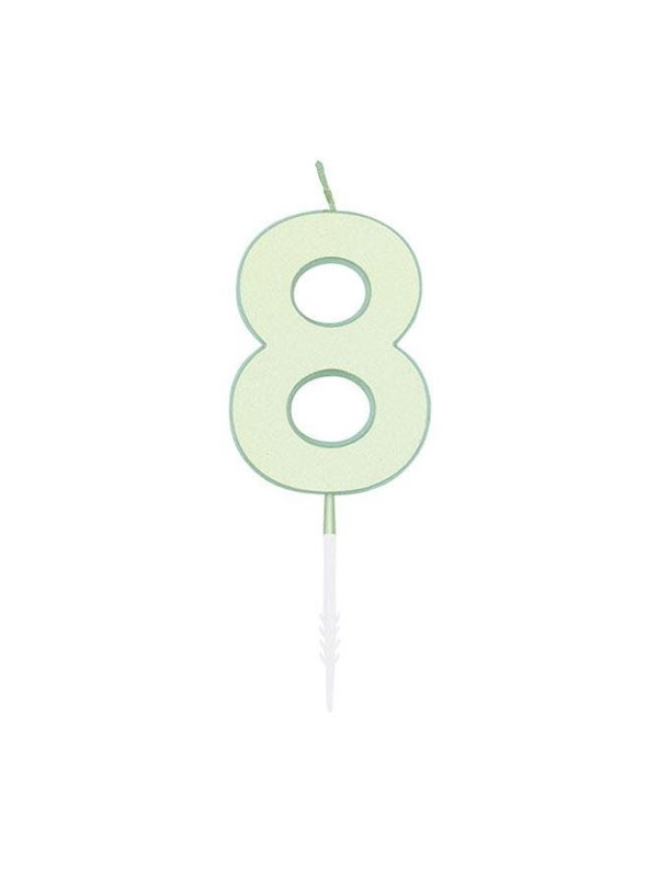Globos Cake candle 4.5cm Pastel Mint no. 8