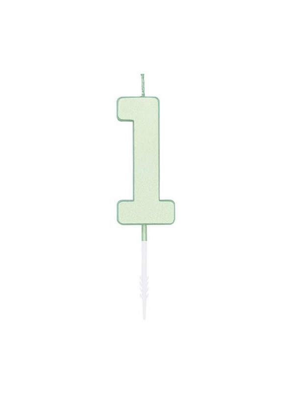 Globos Cake candle 4.5cm Pastel Mint no. 1