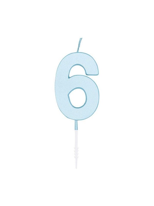 Globos Cake candle 4.5cm Pastel Blue no. 6