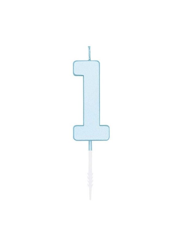Globos Cake candle 4.5cm Pastel Blue no. 1
