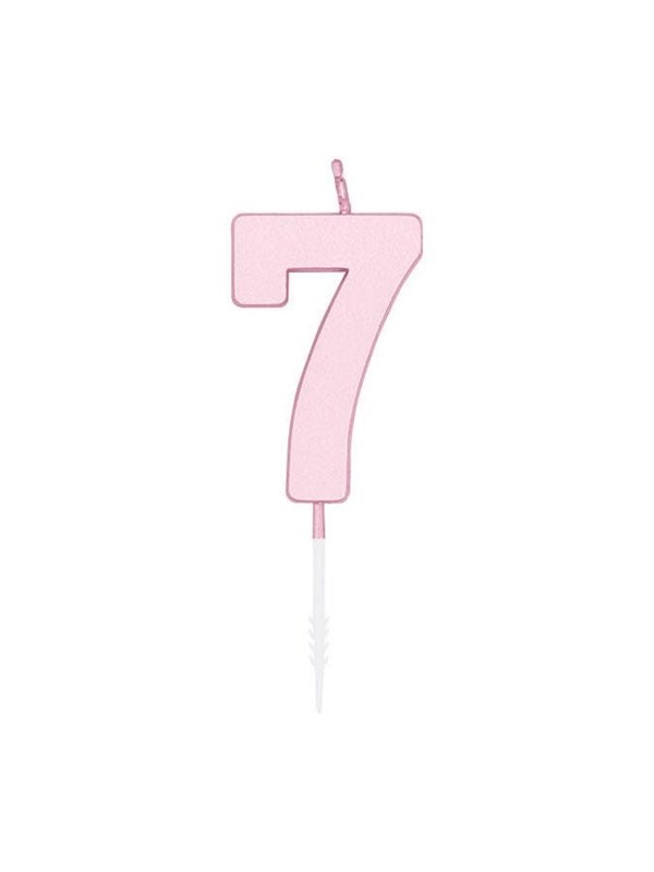 Globos Cake candle 4.5cm Pastel Pink no. 7