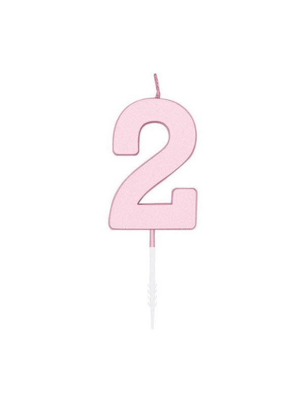 Globos Cake candle 4.5cm Pastel Pink no. 2