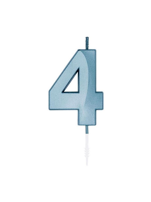 Globos Cake Candle 6cm Metallic Light Blue no. 4