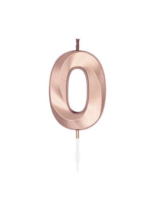 Globos Cake Candle 6cm Metallic Rose Gold no. 0