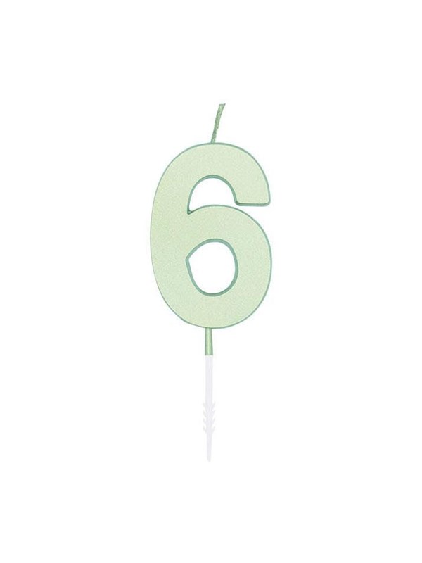 Globos Cake candle 4.5cm Pastel Mint no. 6