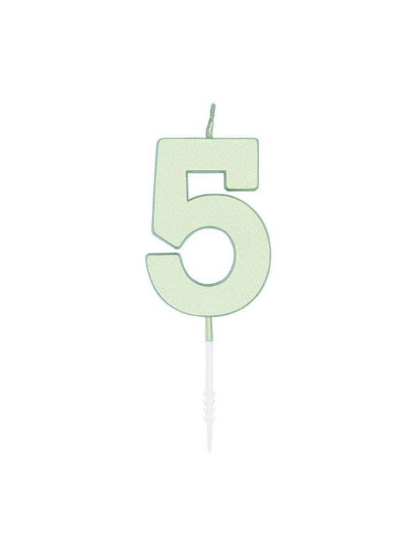 Globos Cake candle 4.5cm Pastel Mint no. 5