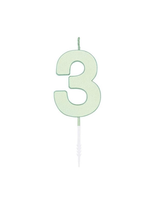 Globos Cake candle 4.5cm Pastel Mint no. 3