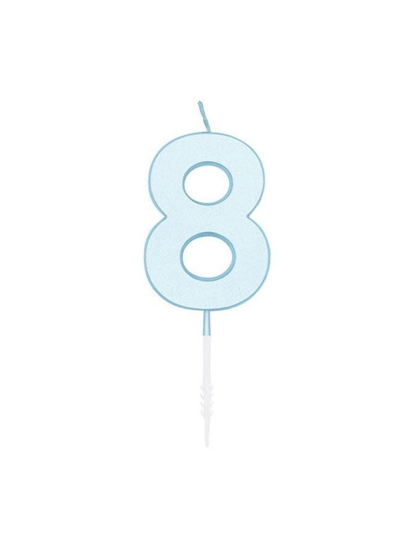 Globos Cake candle 4.5cm Pastel Blue no. 8