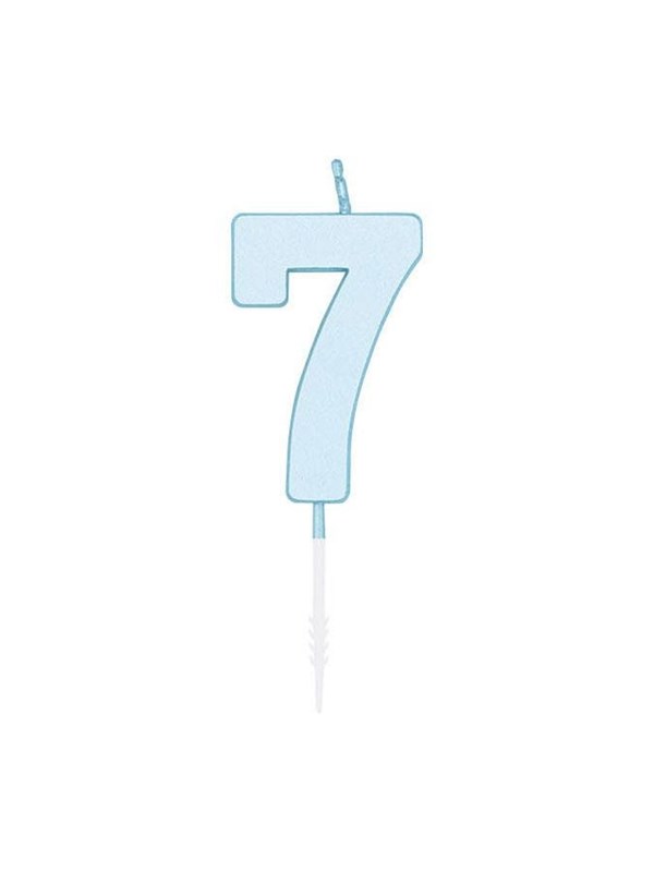 Globos Cake candle 4.5cm Pastel Blue no. 7