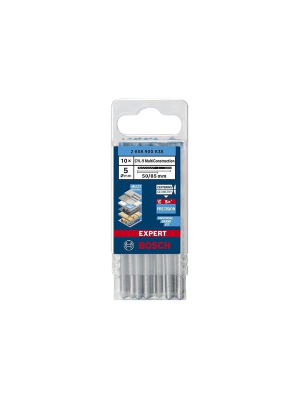 Bosch Expert CYL-9 MultiConstruction Drill Bit 5mm 10pcs