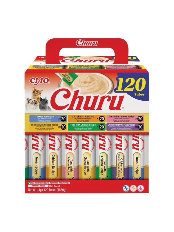 INABA Churu - tun og kylling mix kattegodbidder, 120 × 14 g