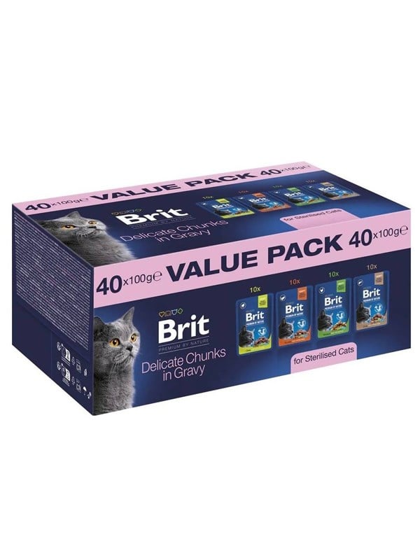 Brit Premium by Nature Value pack Sterilised Box - wet cat food - 40x100g