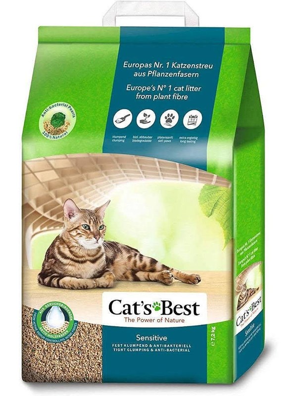 Kattegrus - Cat’s Best Sensitive træfibre, 20 l