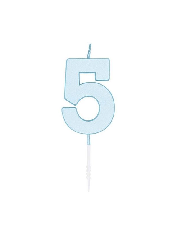 Globos Cake candle 4.5cm Pastel Blue no. 5