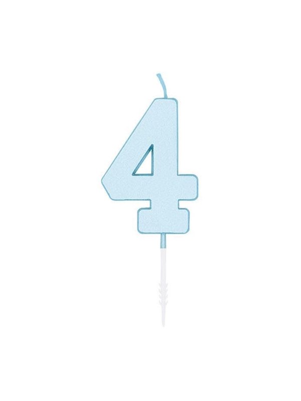 Globos Cake candle 4.5cm Pastel Blue no. 4