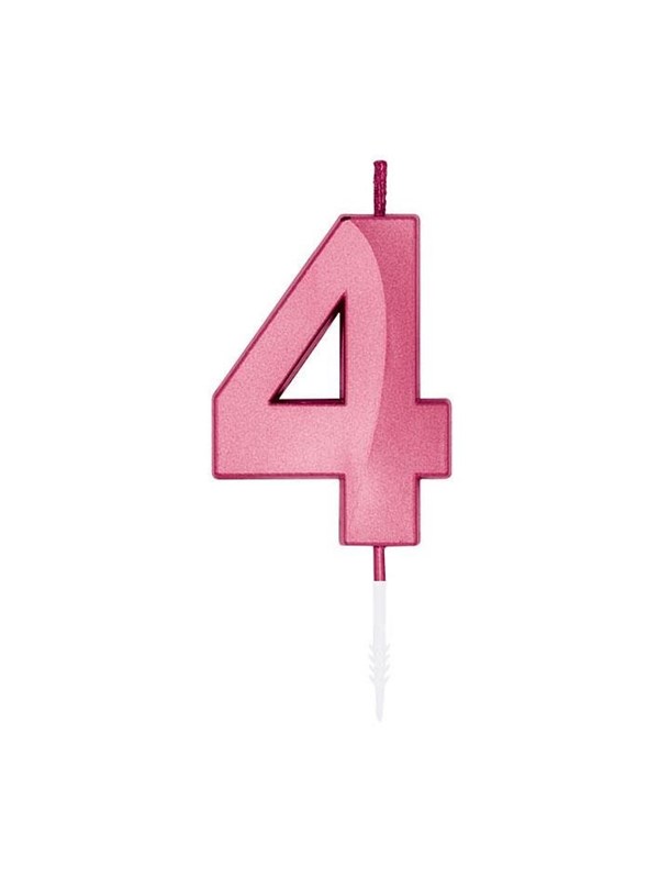 Globos Cake Candle 6cm Metallic Light Pink no. 4