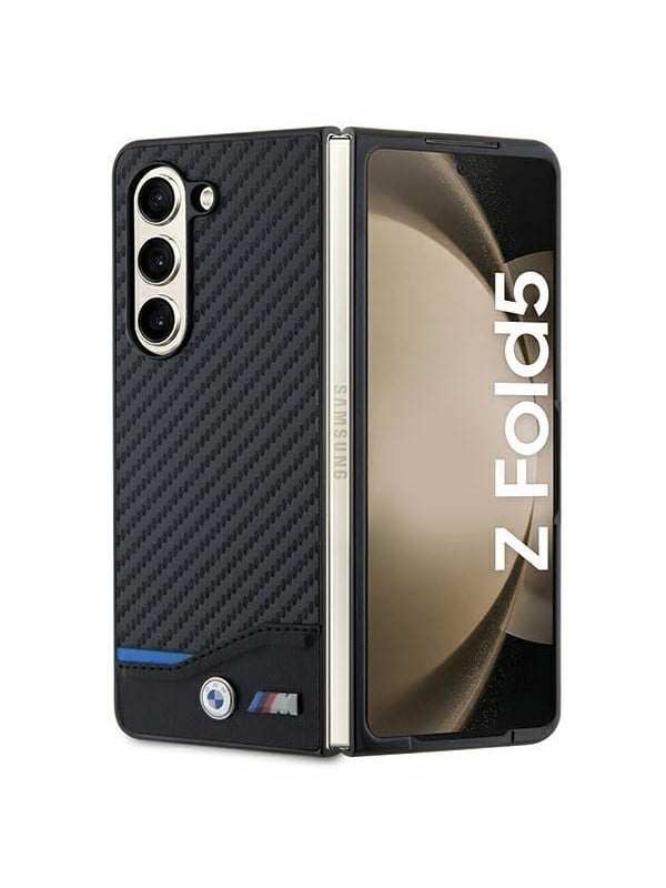 BMW Leather Carbon case for Samsung Galaxy Z Fold 5 - black
