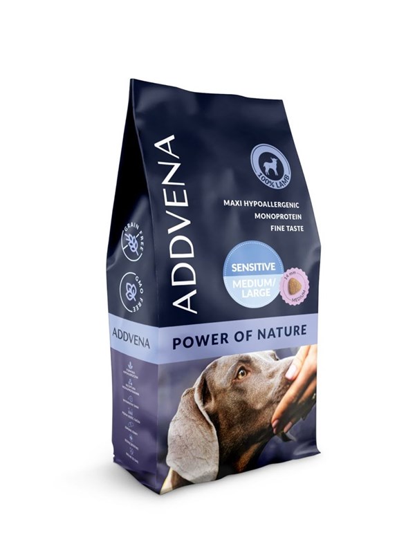 ADDVENA Power of Nature Sensitive - hundefoder til sensitive mellem/store racer, 10 kg