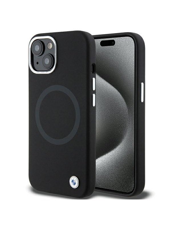 BMW Signature Liquid Silicone MagSafe case for iPhone 15 - black