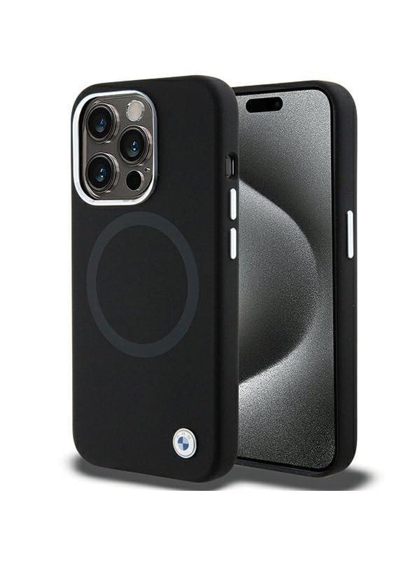 BMW Signature Liquid Silicone MagSafe case for iPhone 15 Pro Max - black