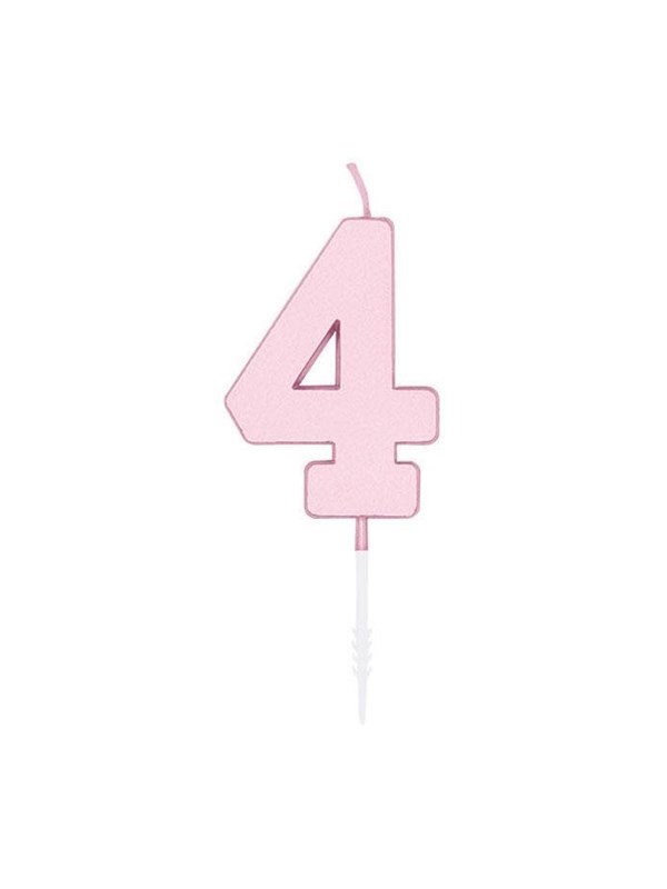 Globos Cake candle 4.5cm Pastel Pink no. 4