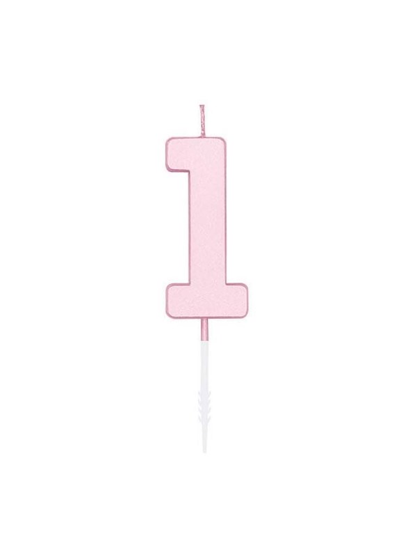 Globos Cake candle 4.5cm Pastel Pink no. 1