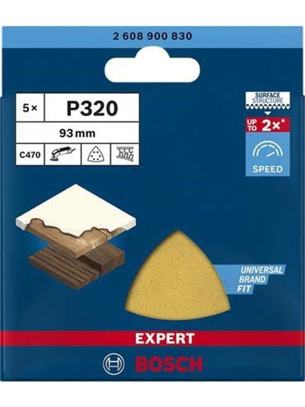 warehouse linden----Expert C470 Schleifblatt, 93mm, K320 (5 Stück, für Deltaschleifer)