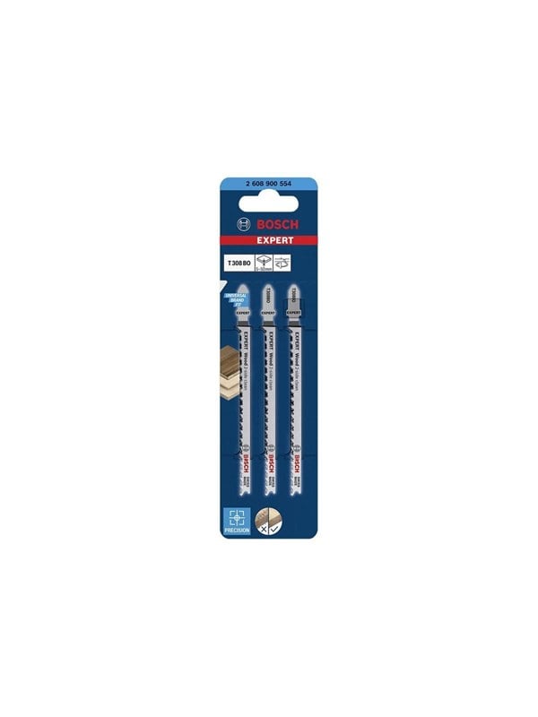 Bosch Expert Wood 2-side clean T308 BO Stiksavsklinge Stiksav