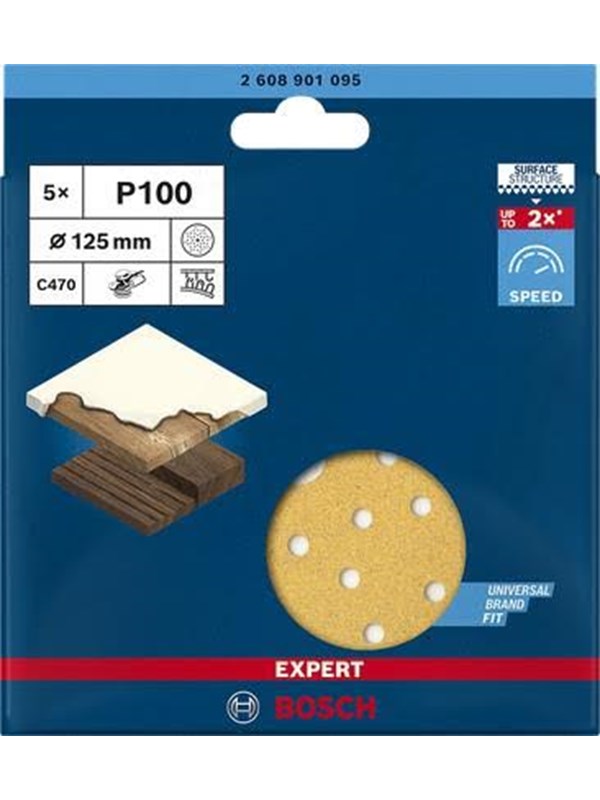 Bosch Expert C470 Sanding Discs P100 5pcs