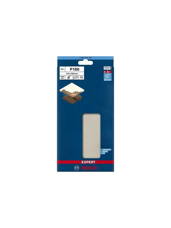 Bosch Expert M480 Net - Sandpapirsark - 10 stykker - rektangulær - kornstørrelse: P180 - 115 mm x 230 mm