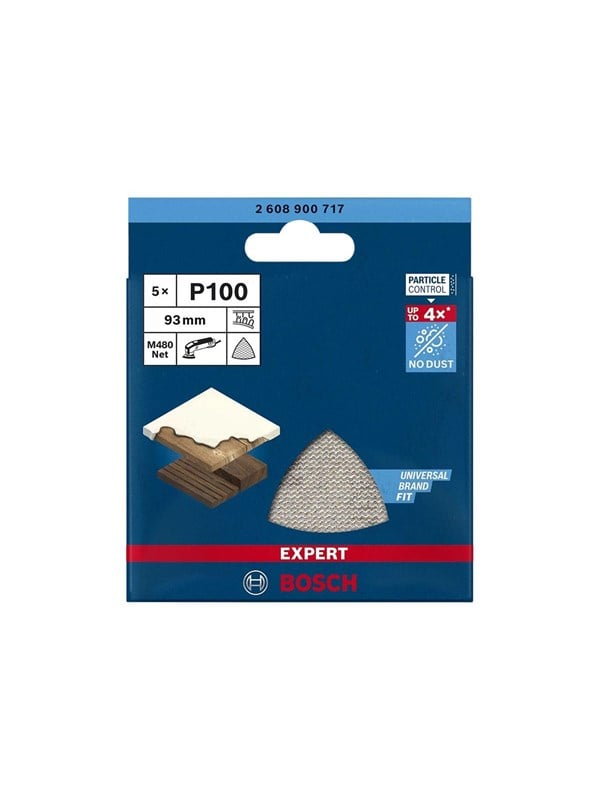 Bosch Expert M480 Net - Sandpapirsark - 5 stykker - delta - kornstørrelse: P100 - 93 mm