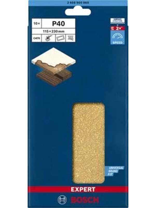 Bosch 2 608 900 860 Sanding Sheets P40 10pcs